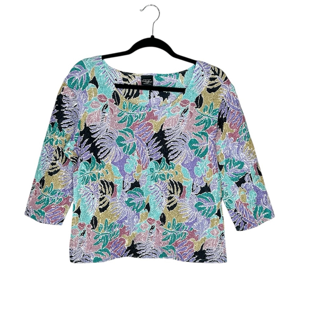 Magic Crush Magic Scarf One Size scrunch fern print top